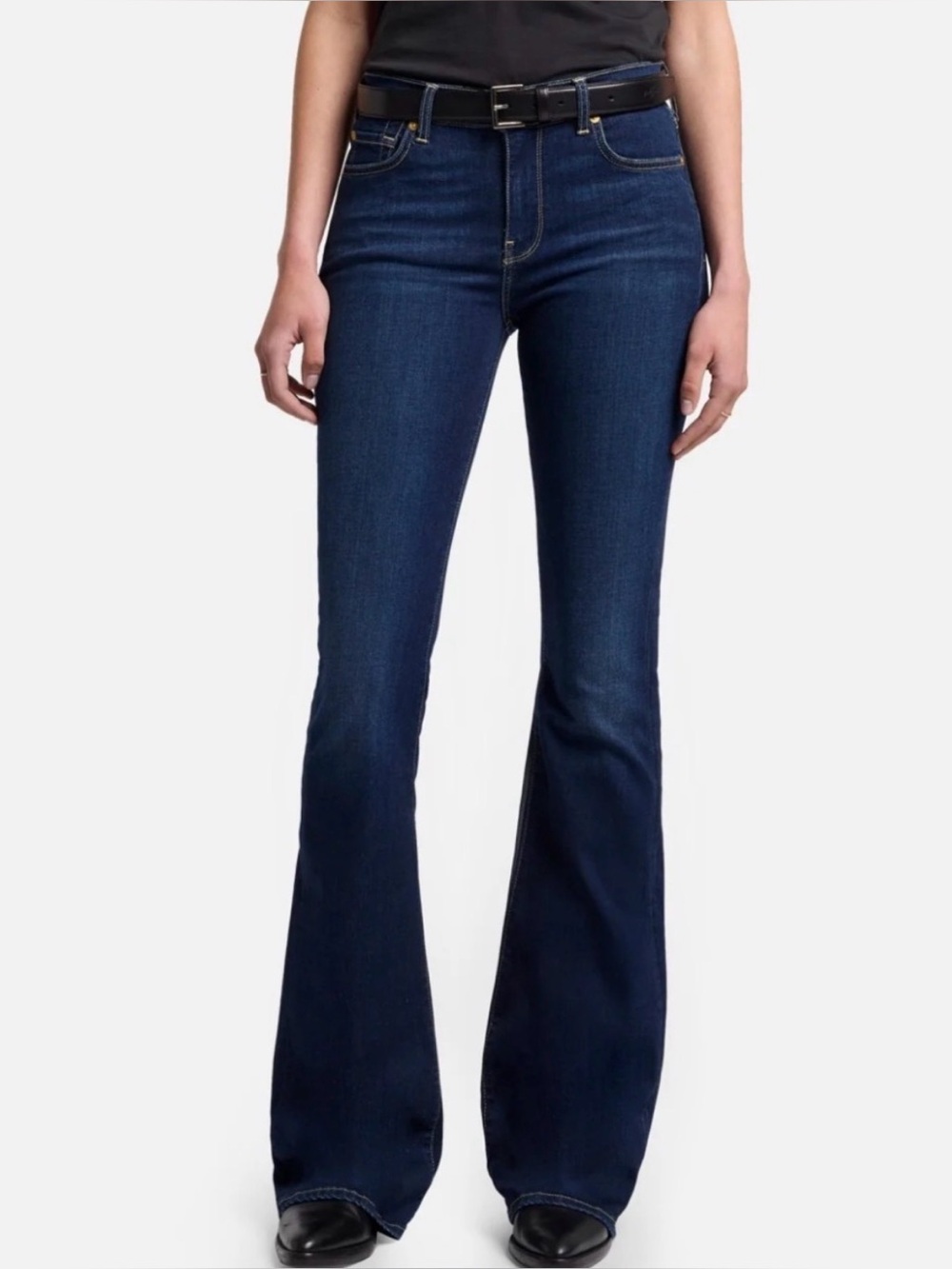 NWT 7 For All Mankind 29 High Waist Ali Classic Flare Blue Stretch Jeans